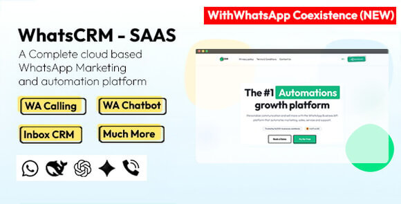 WhatsCRM v5.7.0 – Chatbot, Flow Builder, API Access, WhatsApp CRM SAAS System Script