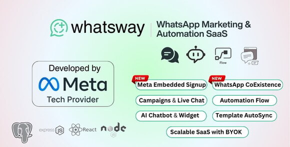 Whatsway v3.2 – WhatsApp Marketing & Automation SaaS Platform with Bots, Chats, Bulk Sender & AI Script